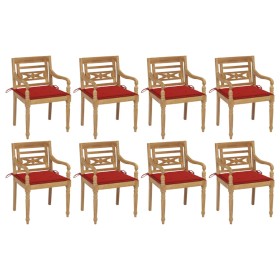 Batavia chairs 8 units solid teak wood with cushions by , Garden chairs - Ref: Foro24-3073355, Price: 975,68 €, Discount: %