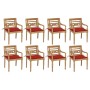 Batavia chairs 8 units solid teak wood with cushions by , Garden chairs - Ref: Foro24-3073355, Price: 975,68 €, Discount: %