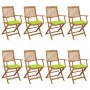 Folding garden chairs 8 units and solid acacia wood cushions by , Garden chairs - Ref: Foro24-3074978, Price: 460,15 €, Disco...