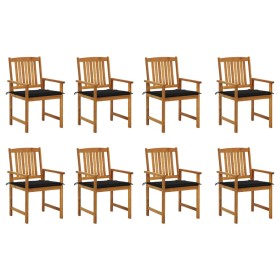 Garden chairs with cushions 8 pcs solid acacia wood by , Garden chairs - Ref: Foro24-3078173, Price: 574,02 €, Discount: %