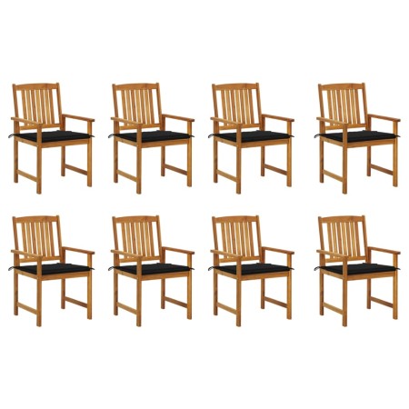 Garden chairs with cushions 8 pcs solid acacia wood by , Garden chairs - Ref: Foro24-3078173, Price: 572,68 €, Discount: %