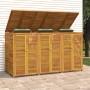 Triple trash can shed made of acacia wood 210x89x117cm by , Waste container supports - Ref: Foro24-3155240, Price: 501,40 €, ...