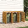 Triple trash can shed made of acacia wood 210x89x117cm by , Waste container supports - Ref: Foro24-3155240, Price: 501,40 €, ...