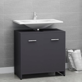 Armario de baño madera contrachapada gris 60x33x61 cm de vidaXL, Muebles de baño - Ref: Foro24-802572, Precio: 49,37 €, Descu...