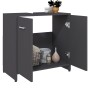 Grauer Badezimmerschrank aus Sperrholz, 60 x 33 x 61 cm von vidaXL, Badezimmermöbel - Ref: Foro24-802572, Preis: 49,99 €, Rab...