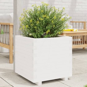 Solid white pine wood planter 50x50x49.5 cm by , Pots and planters - Ref: Foro24-847354, Price: 103,99 €, Discount: %