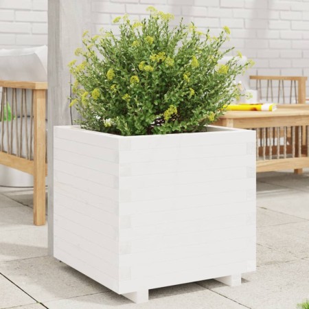 Solid white pine wood planter 50x50x49.5 cm by , Pots and planters - Ref: Foro24-847354, Price: 103,99 €, Discount: %