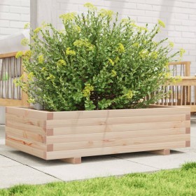 Jardinera de madera maciza de pino 90x60x26,5 cm de , Maceteros y jardineras - Ref: Foro24-847343, Precio: 96,99 €, Descuento: %