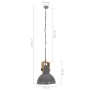 Round industrial pendant lamp mango 25 W gray 32 cm E27 by vidaXL, Lamps - Ref: Foro24-320852, Price: 41,44 €, Discount: %