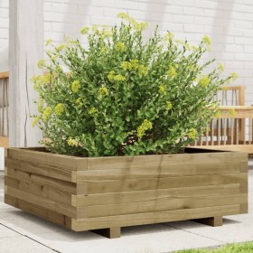 Jardinera de madera de pino impregnada 70x70x26,5 cm de , Maceteros y jardineras - Ref: Foro24-847307, Precio: 77,99 €, Descu...