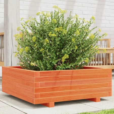 Solid pine wood planter in brown wax 70x70x26.5 cm by , Pots and planters - Ref: Foro24-847305, Price: 85,99 €, Discount: %