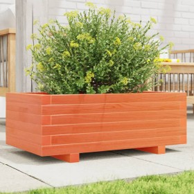 Solid pine wood planter in brown wax 70x40x26.5 cm by , Pots and planters - Ref: Foro24-847330, Price: 67,99 €, Discount: %