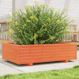 Solid pine wood planter in brown wax 90x60x26.5 cm by , Pots and planters - Ref: Foro24-847345, Price: 93,99 €, Discount: %