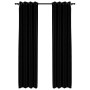 Blackout curtains with linen look eyelets 2 pcs black 140x245 cm by vidaXL, Curtains and curtains - Ref: Foro24-321154, Price...