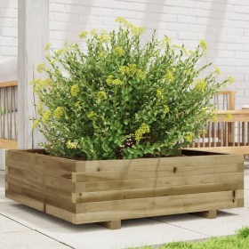 Jardinera de madera de pino impregnada 80x80x26,5 cm de , Maceteros y jardineras - Ref: Foro24-847312, Precio: 88,99 €, Descu...