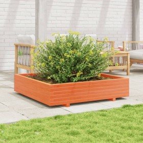 Wax brown solid pine wood planter 110x110x26.5 cm by , Pots and planters - Ref: Foro24-847325, Price: 139,99 €, Discount: %