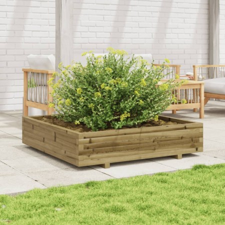 Jardinera madera de pino impregnada 110x110x26,5 cm de , Maceteros y jardineras - Ref: Foro24-847327, Precio: 125,82 €, Descu...