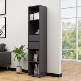 Glossy gray plywood shelf 36x30x171 cm by vidaXL, Bookcases and shelves - Ref: Foro24-802875, Price: 90,99 €, Discount: %