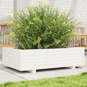 Solid white pine wood planter 90x40x26.5 cm by , Pots and planters - Ref: Foro24-847344, Price: 94,16 €, Discount: %