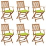 6 pcs folding garden chairs and solid acacia wood cushions by , Garden chairs - Ref: Foro24-3074951, Price: 346,85 €, Discoun...