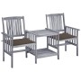 Garden chairs with a small table and solid acacia wood cushions. by , Garden sets - Ref: Foro24-3061310, Price: 159,36 €, Dis...