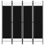 Divider screen with 4 panels black 160x180 cm by vidaXL, Room dividers - Ref: Foro24-320705, Price: 41,42 €, Discount: %