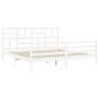 Double bed frame with white solid wood headboard by vidaXL, Beds and slatted bases - Ref: Foro24-3194912, Price: 154,48 €, Di...