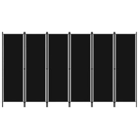 Biombo divisor de 6 paneles negro 300x180 cm de vidaXL, Divisores de ambientes - Ref: Foro24-320730, Precio: 48,99 €, Descuen...