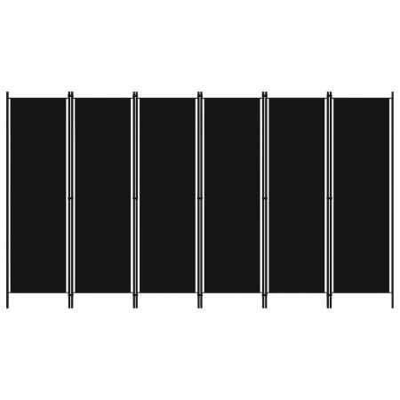 Biombo divisor de 6 paneles negro 300x180 cm de vidaXL, Divisores de ambientes - Ref: Foro24-320730, Precio: 68,74 €, Descuen...