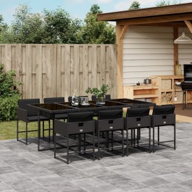 9-piece garden dining set and black synthetic rattan cushions by , Garden sets - Ref: Foro24-3278046, Price: 709,99 €, Discou...