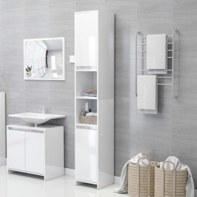 Glossy white plywood bathroom cabinet 30x30x183.5 cm by vidaXL, Bathroom furniture - Ref: Foro24-802675, Price: 85,80 €, Disc...