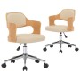 Swivel dining chairs 2 pcs curved wood cream leather by vidaXL, dining chairs - Ref: Foro24-3054932, Price: 264,37 €, Discoun...