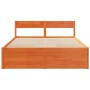 Estructura cama con cajones madera pino marrón cera 160x200 cm de , Camas y somieres - Ref: Foro24-3282344, Precio: 307,51 €,...