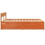 Estructura cama con cajones madera pino marrón cera 160x200 cm de , Camas y somieres - Ref: Foro24-3282344, Precio: 307,51 €,...