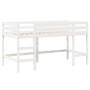 Cama alta escalera y techo madera maciza pino blanca 90x190 cm de , Camas y somieres - Ref: Foro24-3282075, Precio: 241,30 €,...