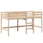 High bed with ladder and solid pine wood roof 80x200 cm by , Beds and slatted bases - Ref: Foro24-3281986, Price: 204,11 €, D...