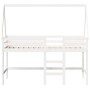 Cama alta escalera y techo madera maciza pino blanca 90x200 cm de , Camas y somieres - Ref: Foro24-3282105, Precio: 215,90 €,...