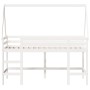 Cama alta escalera y techo madera maciza pino blanca 80x200 cm de , Camas y somieres - Ref: Foro24-3282113, Precio: 185,78 €,...