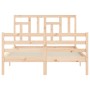 Estructura de cama de matrimonio con cabecero madera maciza de vidaXL, Camas y somieres - Ref: Foro24-3194931, Precio: 112,09...