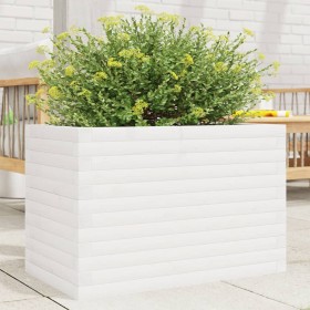 Jardinera de madera maciza de pino blanca 70x40x46 cm de , Maceteros y jardineras - Ref: Foro24-3282440, Precio: 126,99 €, De...