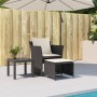 Garden armchair with black synthetic rattan footrest by , Garden sets - Ref: Foro24-368616, Price: 118,86 €, Discount: %