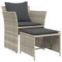 Light gray synthetic rattan garden armchair with footrest by , Garden sets - Ref: Foro24-368621, Price: 121,87 €, Discount: %