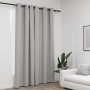 Cortina opaca con ojales look de lino gris 290x245 cm de vidaXL, Cortinas y visillos - Ref: Foro24-321171, Precio: 41,61 €, D...