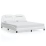 Estructura cama con luces LED cuero sintético blanco 180x200 cm de , Camas y somieres - Ref: Foro24-3214037, Precio: 234,72 €...