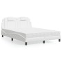 Bed with white synthetic leather mattress 140x190 cm by , Beds and slatted bases - Ref: Foro24-3208790, Price: 384,27 €, Disc...