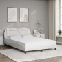 Bed with white synthetic leather mattress 140x190 cm by , Beds and slatted bases - Ref: Foro24-3208790, Price: 384,27 €, Disc...