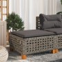 Garden stool and gray synthetic rattan cushion 63.5x56x32 cm by , Outdoor ottomans - Ref: Foro24-365933, Price: 70,79 €, Disc...