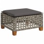 Garden stool and gray synthetic rattan cushion 63.5x56x32 cm by , Outdoor ottomans - Ref: Foro24-365933, Price: 70,79 €, Disc...