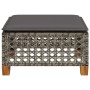 Garden stool and gray synthetic rattan cushion 63.5x56x32 cm by , Outdoor ottomans - Ref: Foro24-365933, Price: 70,79 €, Disc...