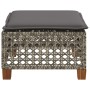 Garden stool and gray synthetic rattan cushion 63.5x56x32 cm by , Outdoor ottomans - Ref: Foro24-365933, Price: 70,79 €, Disc...